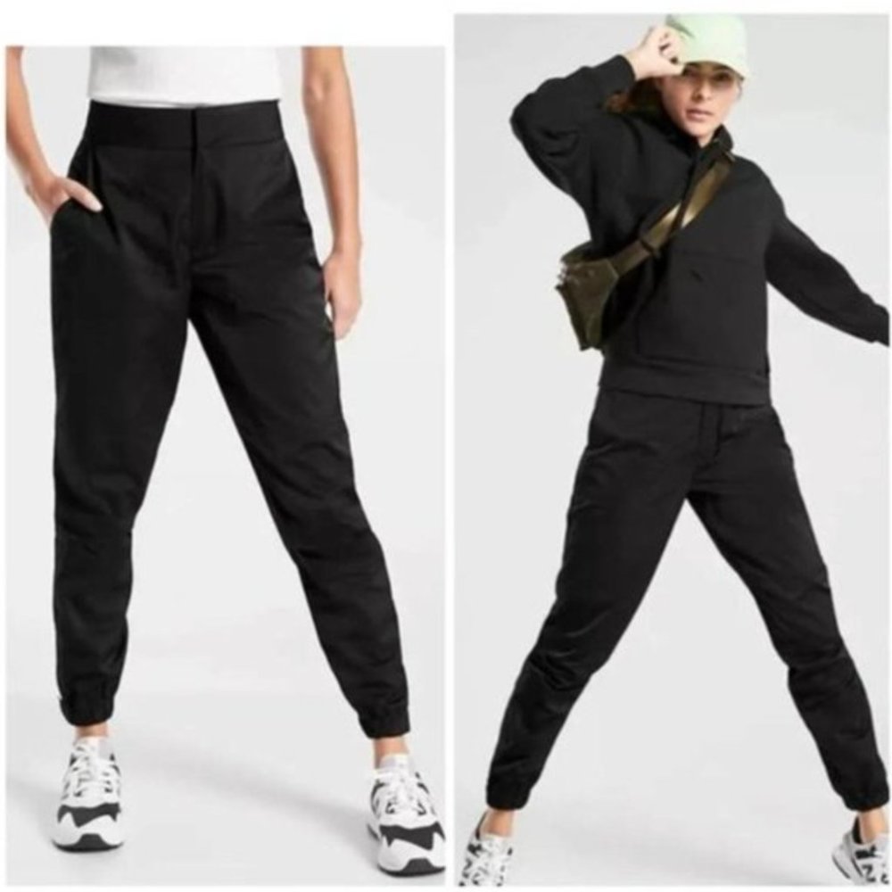Nwt Athleta Black Radiant Jogger Outdoor Commute Athleisure Travel Pant, Size 6P